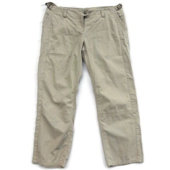 Theory Cargo Pants Fanyon Spirit Capri Khaki Stretch Twill Pockets Neutral 8 - Picture 1 of 7